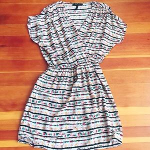 BCBGMaxazria Parfait 100% Silk Short Sleeve Dress